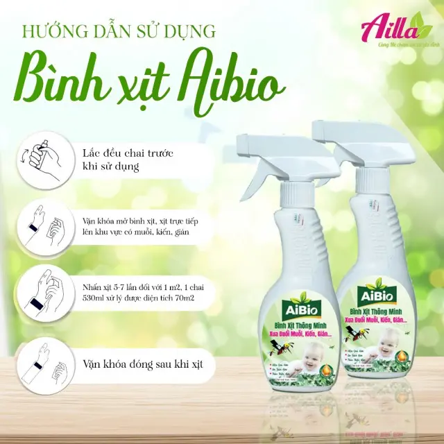 Bình xịt thông minh Aibio Xua Đuổi Muỗi,Kiến,Gián 530ml