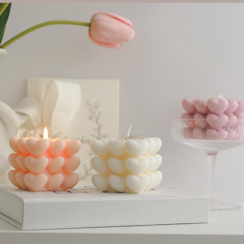 Product Introduction of 1 piece Love Candle Gift, Heart Handmade Magic Cube Aromatherapy Tanabata Gift, Companion Gift, Birthday Candle, Home Decor, Room Decor, weddings Decor, Tabletop Decor, Aromatherapy Gift 4