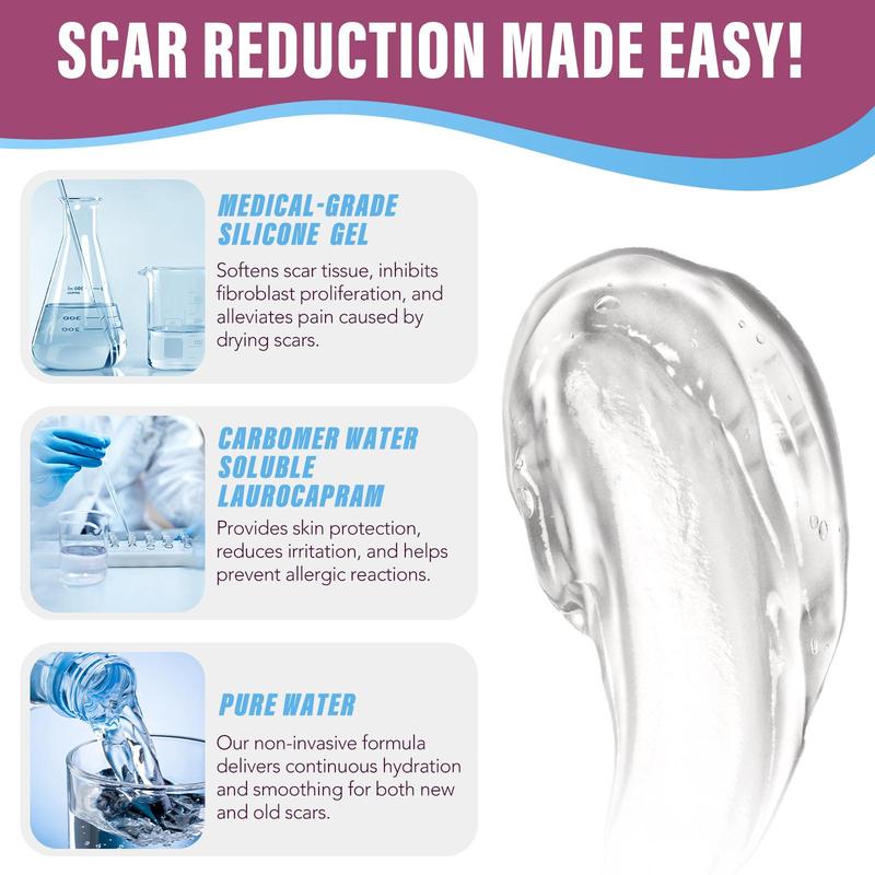 Silicone Scar Gel, Scar Gel for All Skin Types, Gentle and Non-irritating Scar Cream, Body Care Product for Women & Men 6