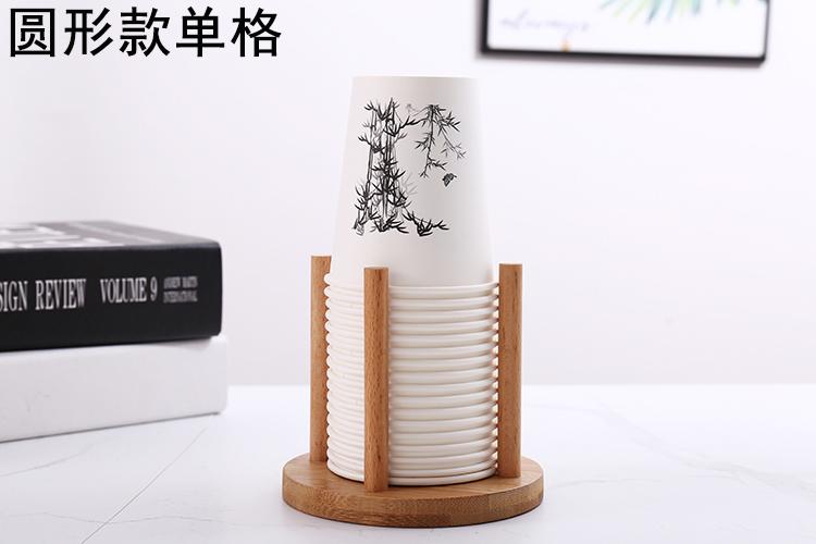 Product Introduction of Bamboo Wooden Cup Storage Rack Creative Round DIY Household Cup Holder For Disposable Paper Cup Counter Desktop Storage Rack 8
