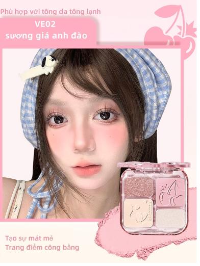 VEECCI Tạo Khối Highlight Phấn Má Hồng bắt sáng 4trong1 Sắc Tông Nude Tự Nhiên 9g Mỹ Phẩm Cosmetic vecci  tạo 4