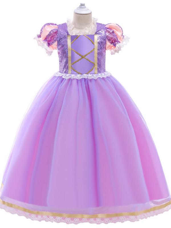 Toddler Girl's Glitter Sequin Tulle Dress with Headband, Elegant Fashion Casual Princess Dress for Party Show Wear, Kids Clothes for All Seasons 5