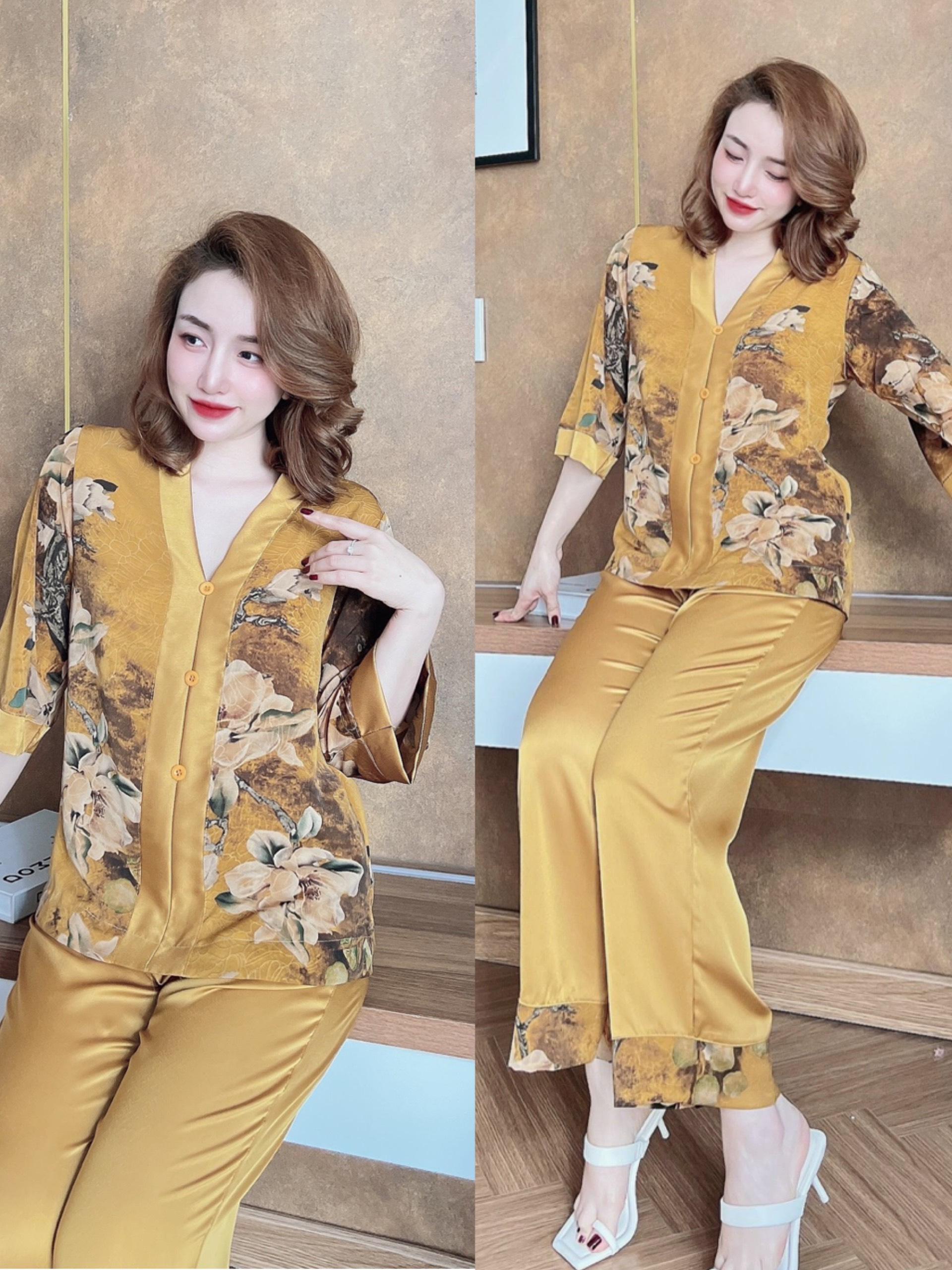 Set Đồ Lam Bigsize Đi Chùa 50-90kg Nữ Top Áo Women