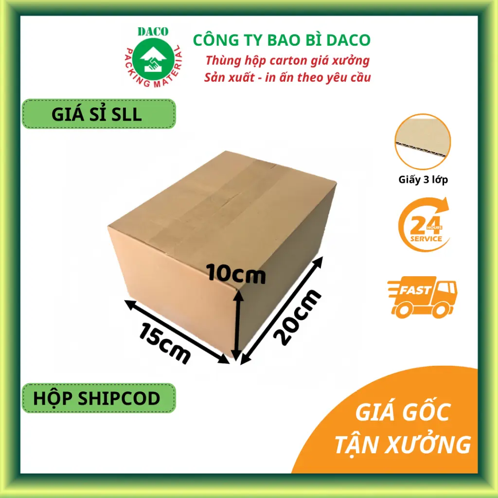 DACO Hộp Carton 20x15x10 Combo 20 30 Hộp Gói Hàng Hộp Shipcod Đóng hàng Phụ Kiện Thời Trang DK201510