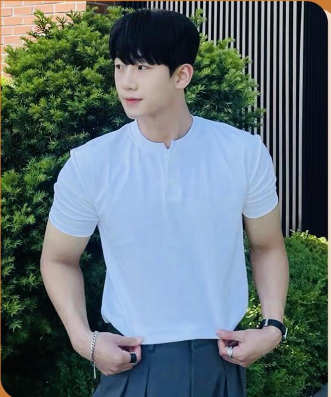 Áo thun nam cổ tàu tay ngắn vải Cotton TICI MỀM MẠI CO GIÃN Menswear Top Polo