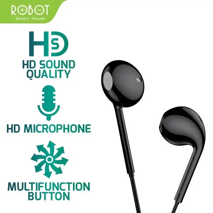 Robot Headset RE10 Wired Earphone High Sound Quality Garansi Original Resmi 1
