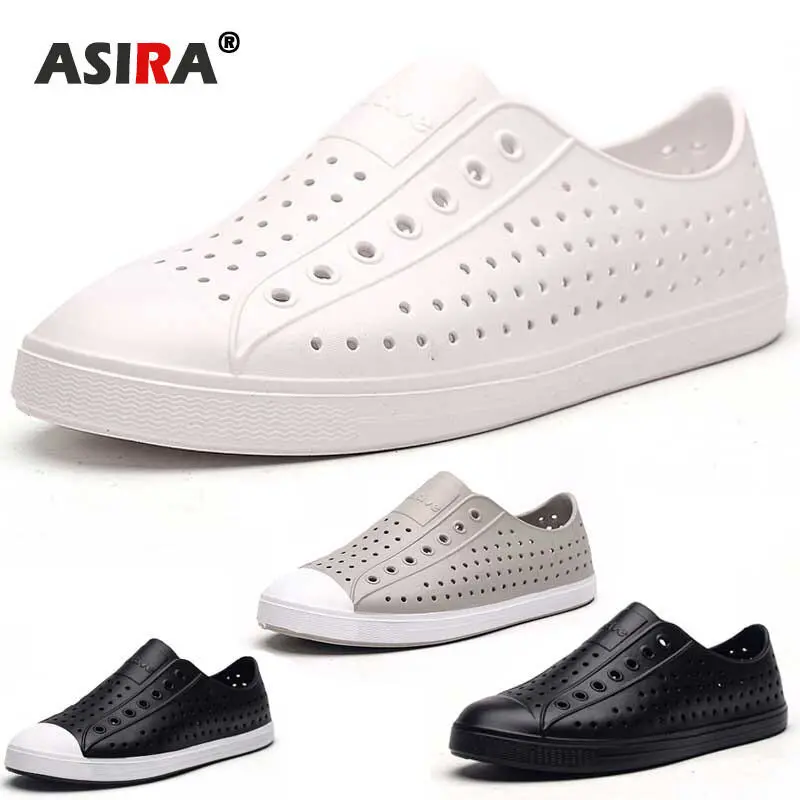 [COD] ASIRA 【จัดส่งรวดเร็วราคาถูก】รองเท้าแตะผู้ชาย Baotou Croc Shoes รองเท้าลุยชายหาดรองเท้ากลวงฤดูร้อนระบายอากาศได้ไม่ลื่น