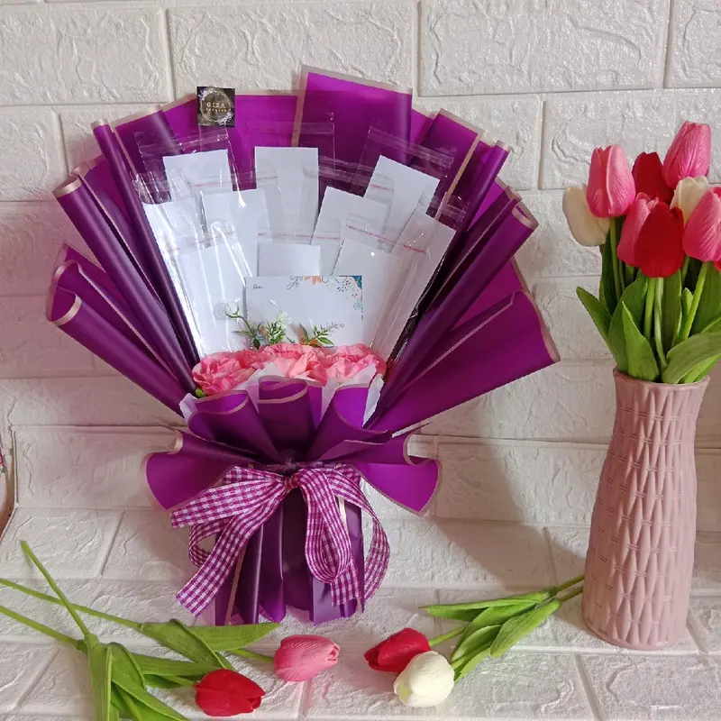 Ready Money Bouquet / Buket Uang warna Ungu tua Gift 1