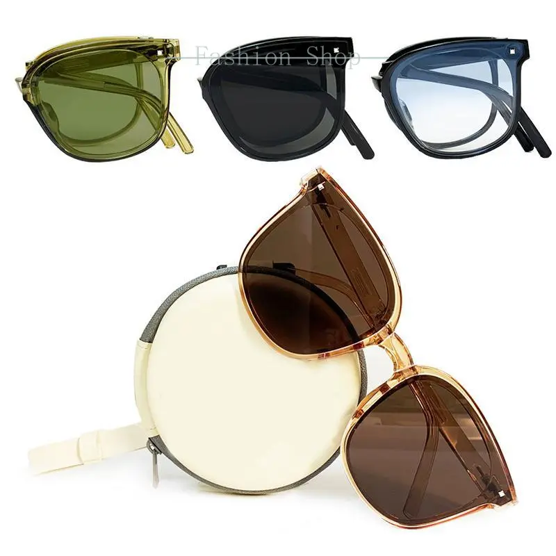 Fashionable women Folding sunglasses outdoor UV400 unisex portable collapsible glasses summer wild colorful square eyewear