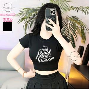 [Thun Thái] Áo Croptop Nữ Dáng Ngắn Ôm Body Thun Thái Form Basic Cổ Tròn Tay Ngắn Mẫu Trơn In Chữ We Own The Night, Áo Croptop Ôm Body Nữ Áo Kiểu Xinh Đẹp In Hình Độc Lạ Đi Biển Đang Hot 2025 Mặc Hè Mặc Nhà Mặc Đi Chơi Thoải Mái Có