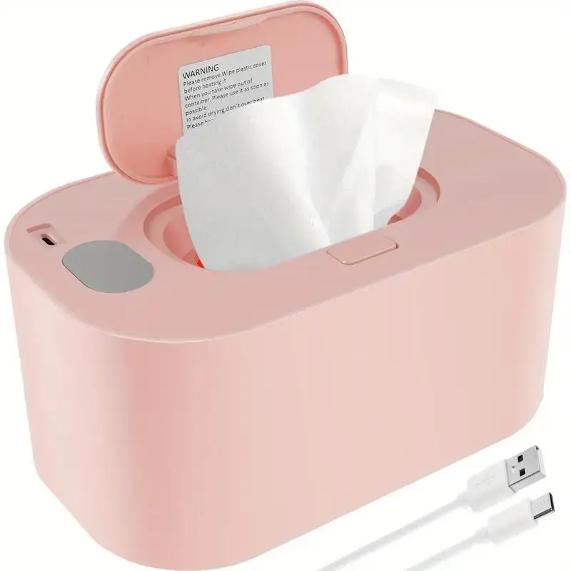 Portable Wipes Warmer, USB Rechargeable Wipes Heater, Wipes Warmer for Home, Travel, Outdoor, Baby Essentials, Newborn Essentials