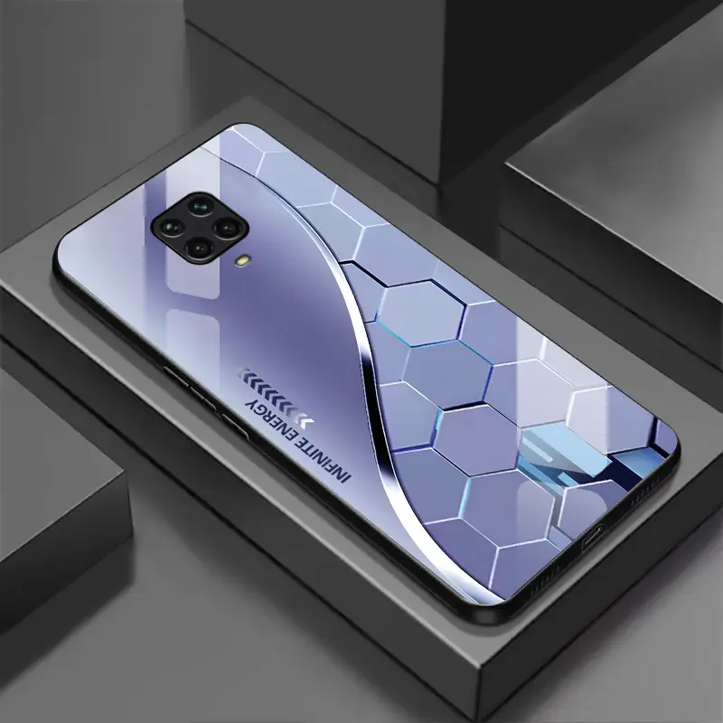 [Redmi Note 9 Pro]Casing Ponsel Kaca Premium Curve Square. LGS 2