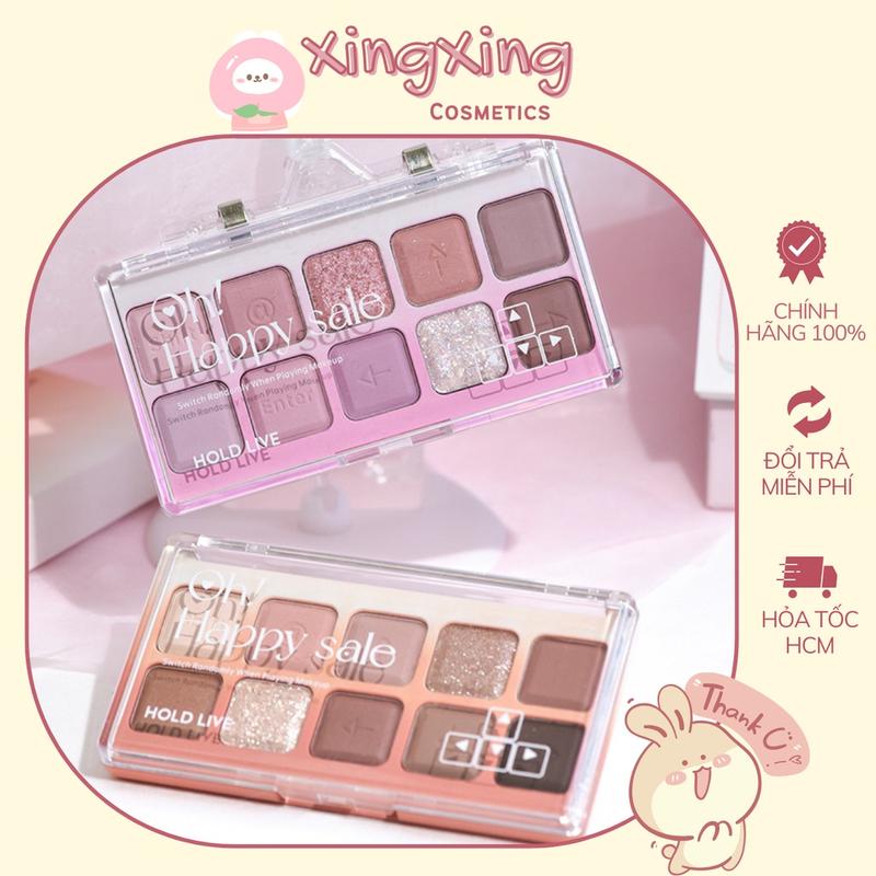 Bảng phấn mắt bàn phím 10 ô Hold Live Keypad Happy Sale màu bền lâu trôi màu lĩ nhũ - HL653