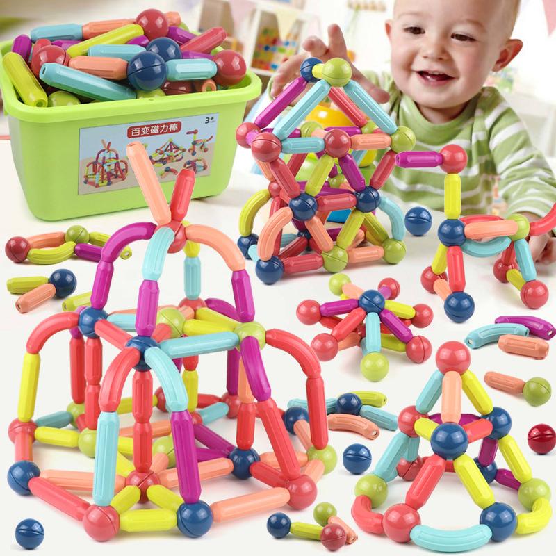 MN34 Mainan Magnetic Stick DIY Building Blocks Mainan Balok Susun Anak ...