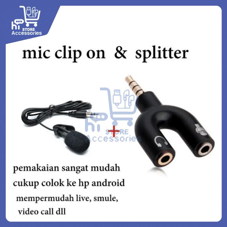 Product Introduction of Mic Clip On | Cable Microphone Youtuber Vlog 3.5mm Jack | Mikrofon Kabel Smule Vlogger | Spliter U 16