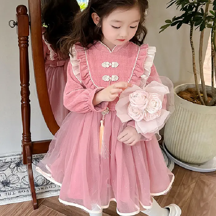 Váy đỏ, cho bé gái, thích hợp cho Giáng sinh và Năm mới 4