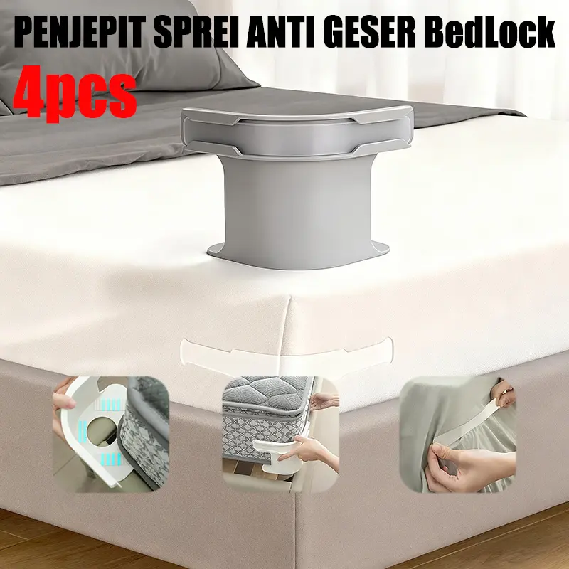 4Pcs Penahan Sprei Elastis Premium - Bed Sheet Holder Anti Kerutan Kuat dan Awet untuk Semua Ukuran Kasur