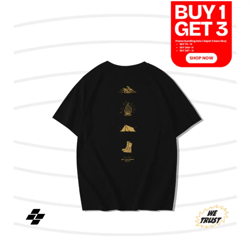 .Kaos Skuy Dewasa Lengan Pendek Pria Bahan Cotton Combed 24s Warna Hitam dan Beige | Sun Bright  SKY257 6