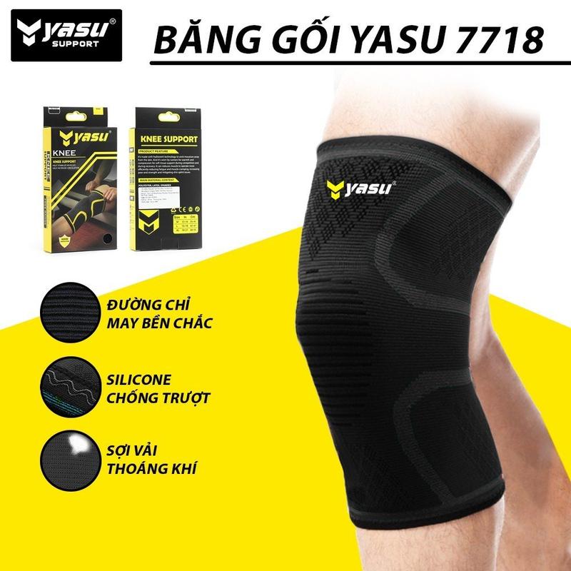  Băng gối bó gối thể thao bóng đá bóng chuyền co giãn đàn hồi bảo vệ gối cao cấp YASU 7718  1 chiếc  