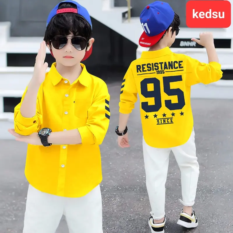 310.hem kids kemeja anak laki laki usia 5-12th bahan katun stretch/cod 2