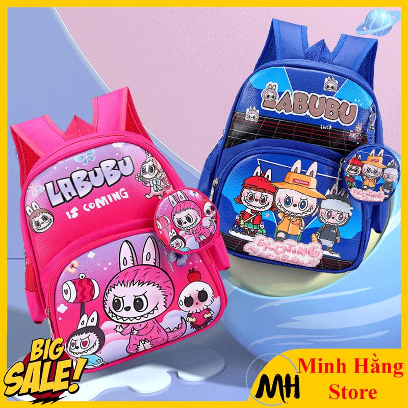 [LOẠI 1] Balo đi học họa tiết hoạt hình dễ thương kèm ví nhỏ cho trẻ mẫu giáo mầm non từ 2 đến 5 tuổi, túi trẻ em cho bé lớp lá hình labubu