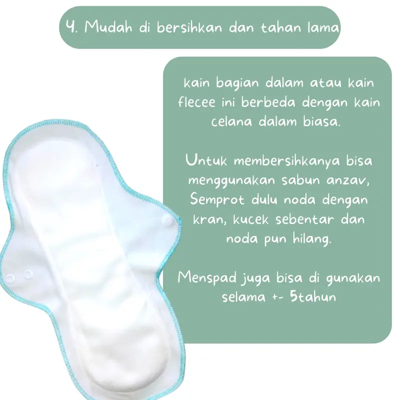 [PREMIUM] Menspad GG LEMBUT DaY night pantyliner pembalut kain BISA DI CUCI ULANG LEBIH HEMAT BERSNI 5