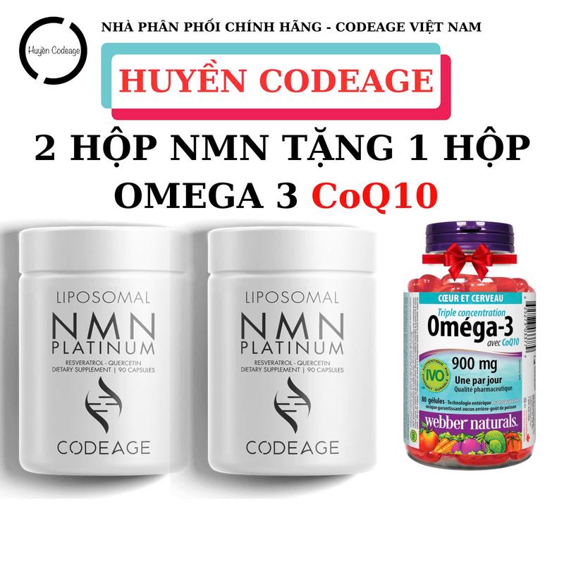 ( NMN ) (2 Hộp NMN + Đông Trùng Tặng 1 Hộp NMN) Viên uống NMN Liposomal Codeage 90 viên - Bảo vệ sức khoẻ - Huyền Codeage