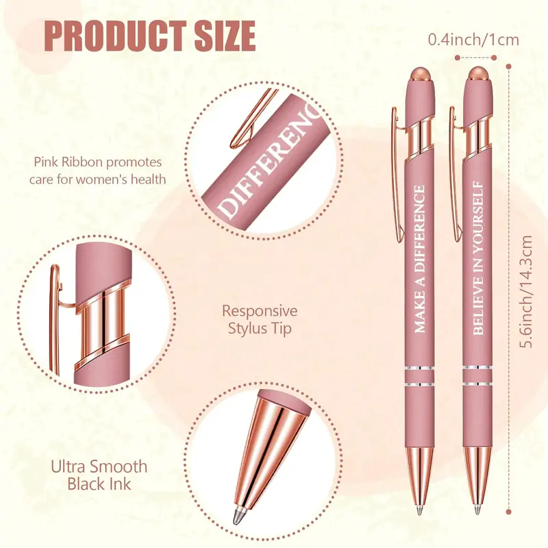 Metal Ballpoint Pen, 12pcs Portable Multifunctional Multi-purpose Ballpoint Pens, Easter Gifts, Durable Writing Pens for Office & School & Home 3