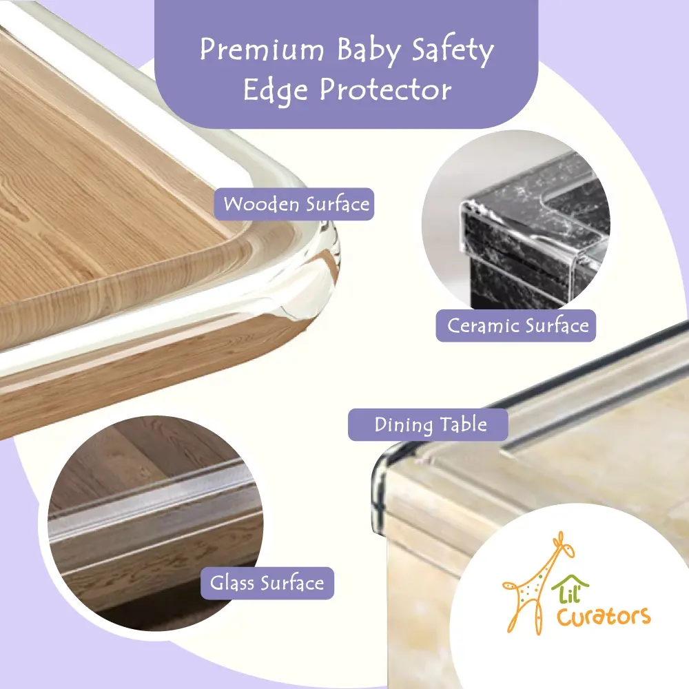 Lil' Curators Transparent Table Corner Protector - Baby Safety Edge & Corner Guard - Anti-Collision Furniture Guard