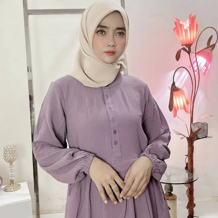 GAMIS AMENA AIRFLOW SERUT BUSUI BY TESSAR Dress Muslim Kancing Wanita lengan Karet