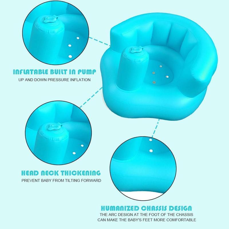 Product Introduction of Baby Inflatable Sofa Chair Multifunctional PVC Portable Safety Training Seat  Chairs Cat nitrosamine percuma 【portable】blue kerusi bayi nitrosamine percuma 15