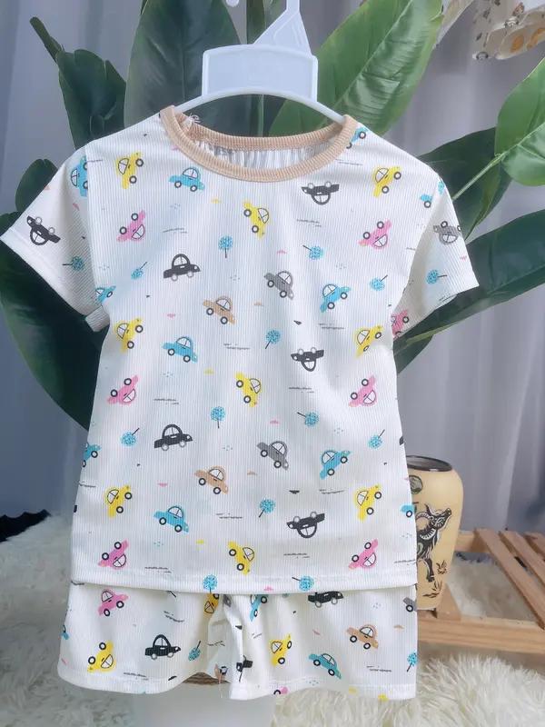 3 Bộ Đồ Cho Bé Chất Vải Tăm Lạnh Thoáng Mát In Họa Tiết Dễ Thương 6