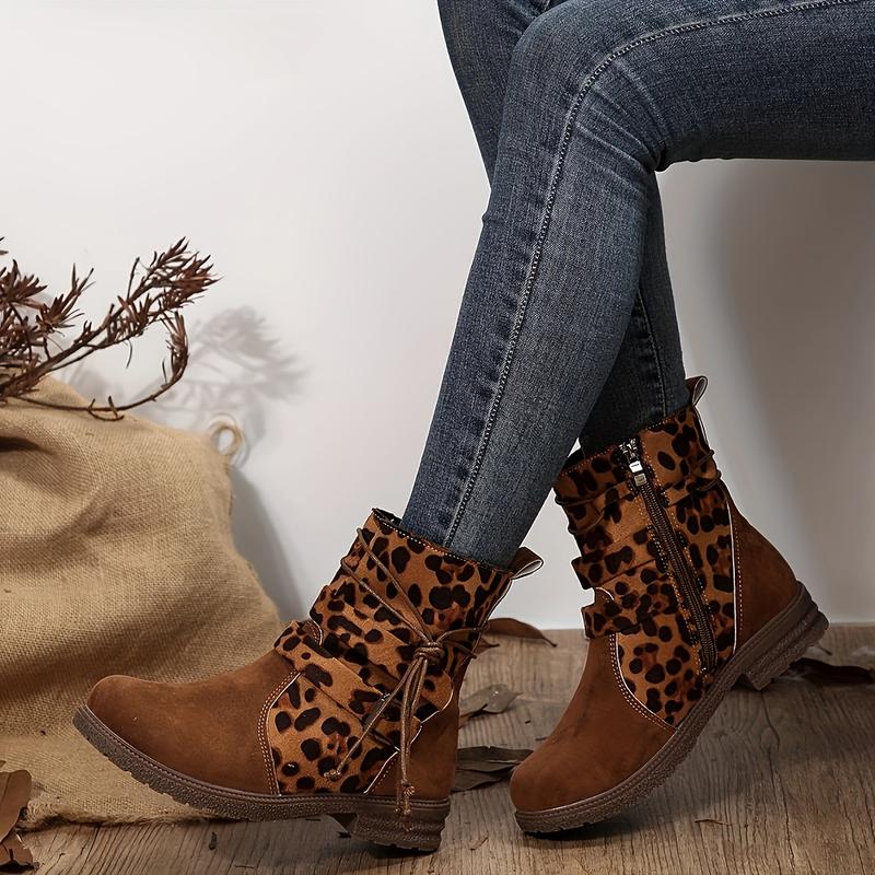 Comfortable leopard booties best sale