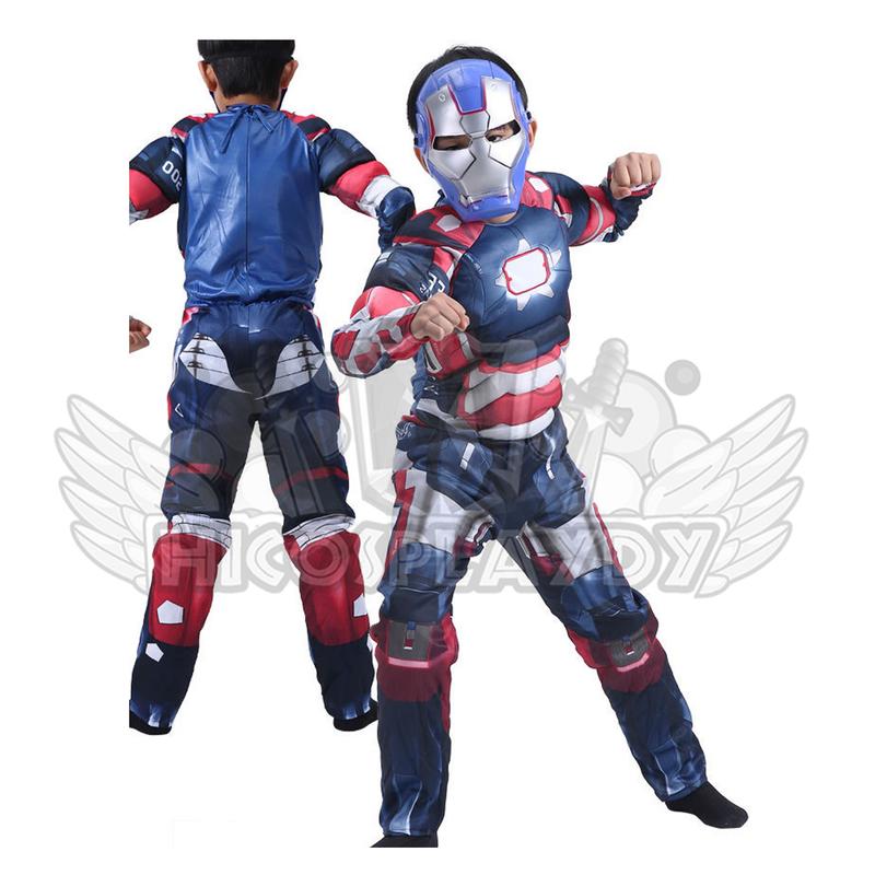 Product Introduction of hiCosplaydy Kids Iron Superhero Man Jumpsuit Muscle Cosplay Costume Padded 17