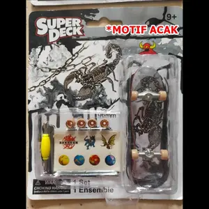 Mainan Skateboard Jari Mini fingerboard Super Deck Miniatur papan skateboard mainan tangan Kado Permainan