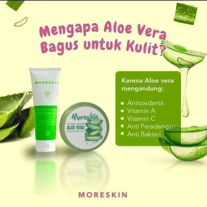 Moreskin Aloe Vera Shooting Gell/pelembab kulit Original Nasa