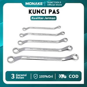 JERMAN MONAKE Top!! Kunci ring berujung 8-24mm ganda Double-ended ring spanner Kunci Ring Pas Alat Perkakas Tools Kunci Ring Pas/Kunci Ring set lengkap kagon crv gak mudah slek 8x10 10x12 12x14 14x17 17x19 22x24 mm