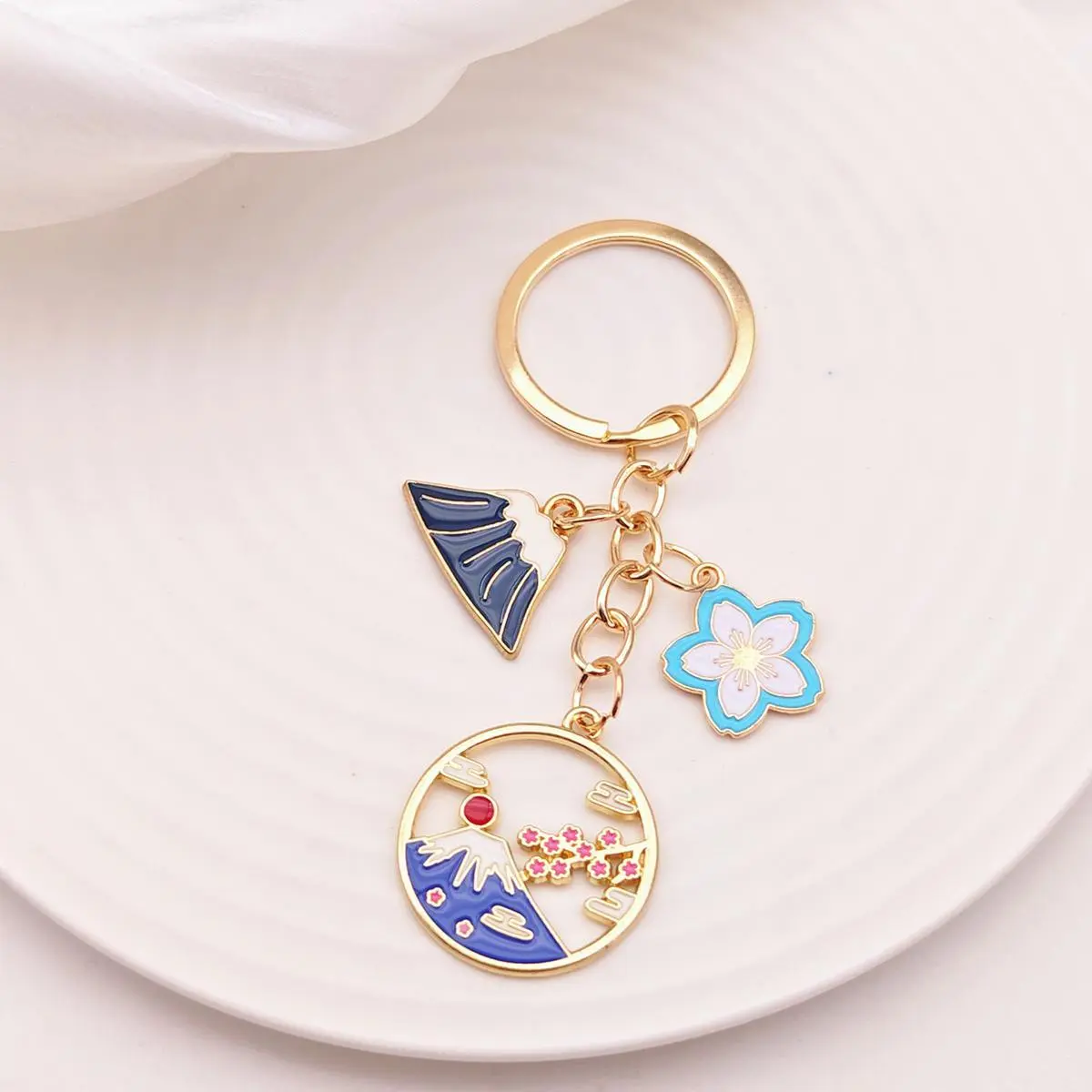 Sakura Keychain Keychain Charm Japanese Keychain Lucky Keychain Ladies ...