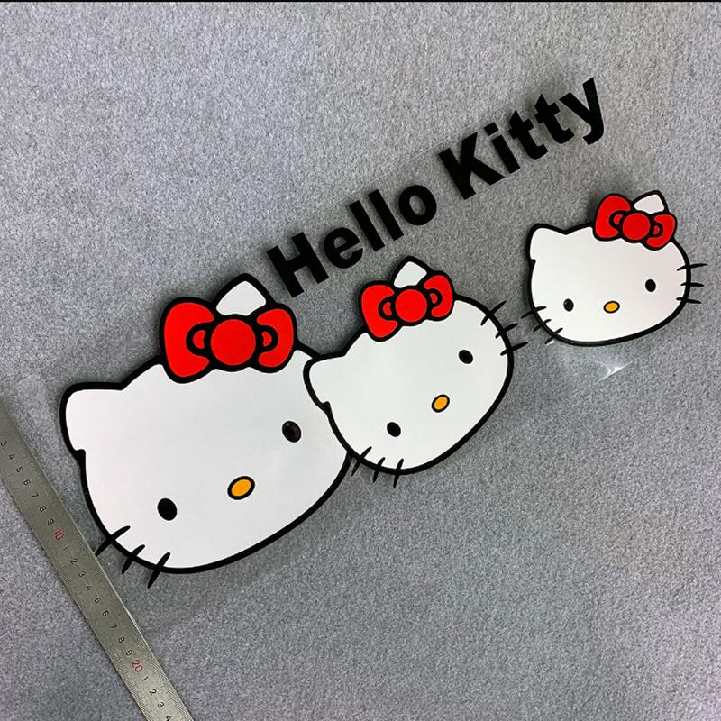 Hellokitty Cat Car Stickers Hello Kitty Rearview Mirror Stickers  Hello Kitty Cute Cartoon Fun Stylish Bumper Cover Block Scratches Car Decal 9