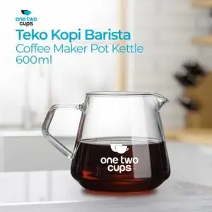 One Two Cups Teko Kopi Coffee Server V60 Drip Pour Borosilicate Glass 400ml - AI101