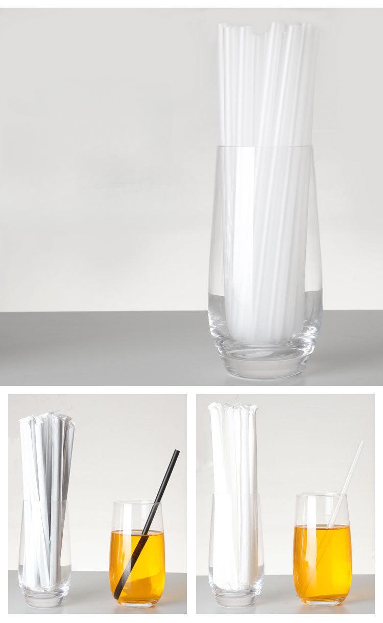 Product Introduction of Independent Paper Packaging Disposable Straw Green Coffee Black Straight Straw Juice Drink Milk Tea Straw Plastic Rietjes 5