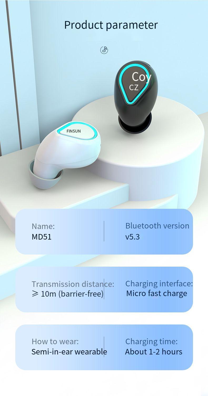 Product Introduction of Private Model M5 Mini Bluetooth Headset Wireless in-Ear Sports Business Driving Foreign Trade 14