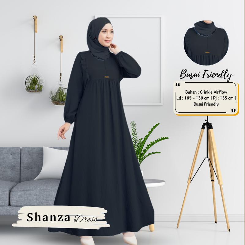 GAMIS POLOS MATT CRINKLE AIRFLOW DRESS CRINKLE CASUAL / SHANZA DRESS BUSUI / GAMIS JUMBO WANITA 2