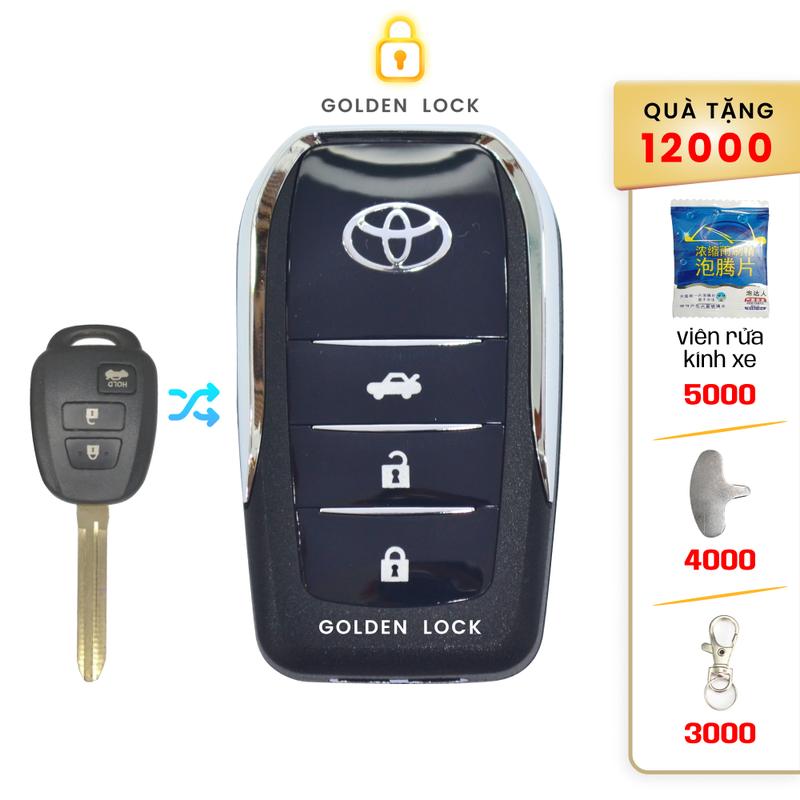 Vỏ chìa khoá độ gập xe toyota vios 2015 -2022