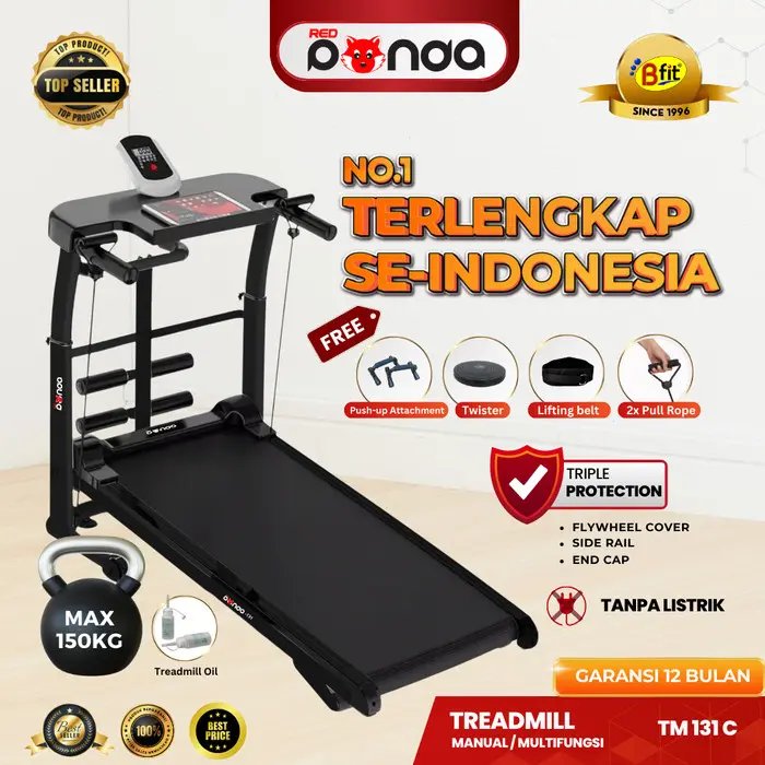 Manual Treadmill Redpanda 131 Super Murah Kokoh Kuat Multifunction - Hitam 0