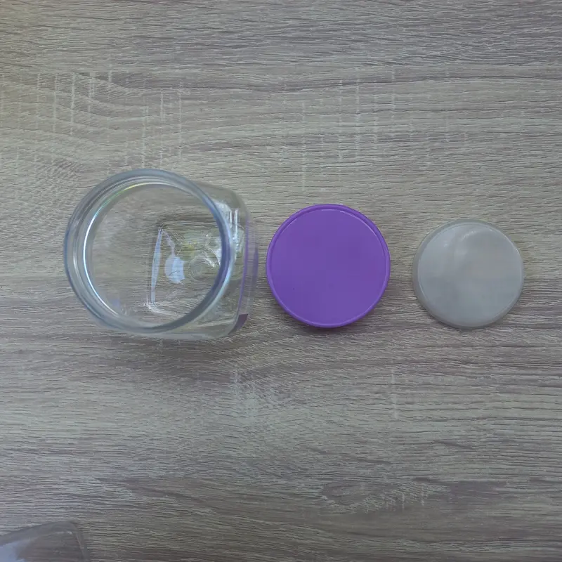 Toples Bumbu Dapur Ungu Lilac 200 Ml Model Kotak Minimalis  Bahan Plastik Gratis Stiker Label Anti AIr Kitchenware 3