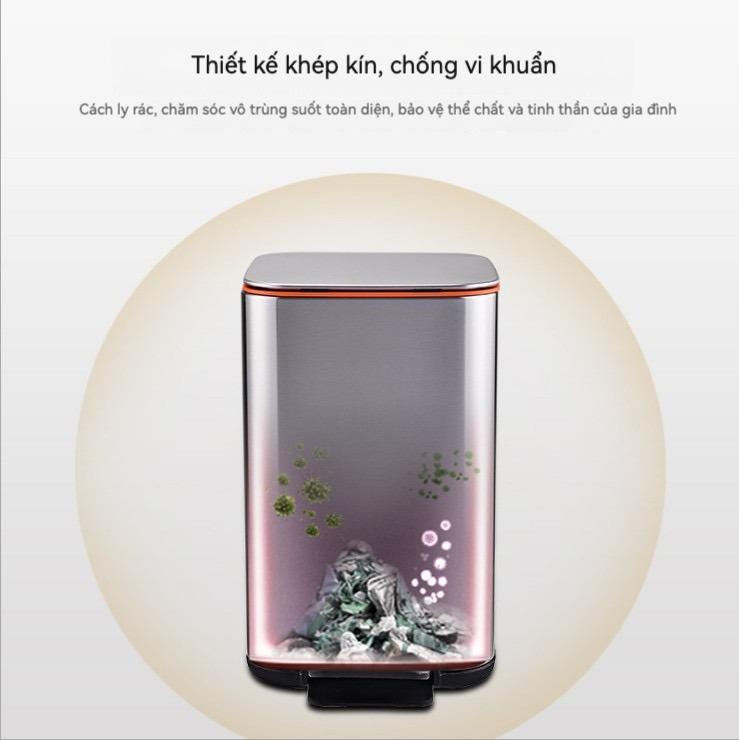 Product Introduction of Thùng rác inox đạp chân 6L giảm chấn cao cấp/ Indoor trashbin/VHP-DJ-DF248-6L 5