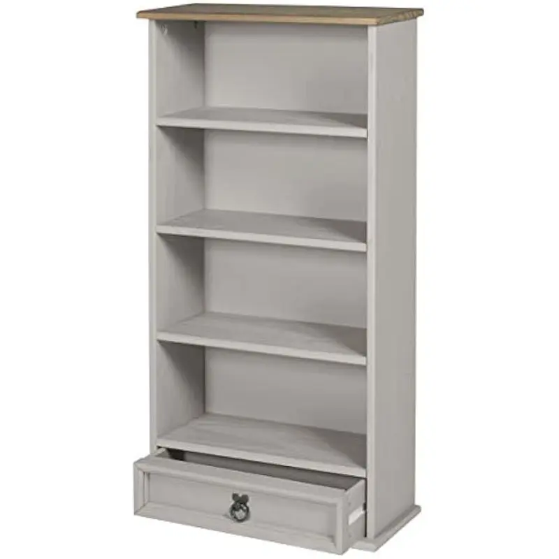Corona Grey Wax 1 Drawer DVD Rack Bookcase 3