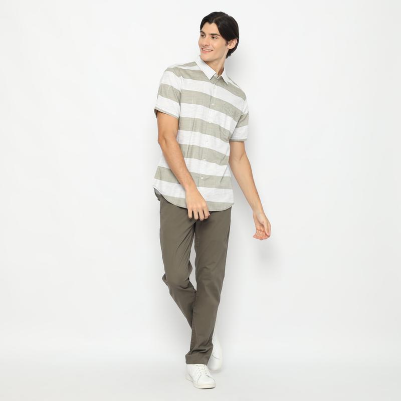 RBJ Kemeja Yarndyed Salur Hijau Regular Fit Pria 4