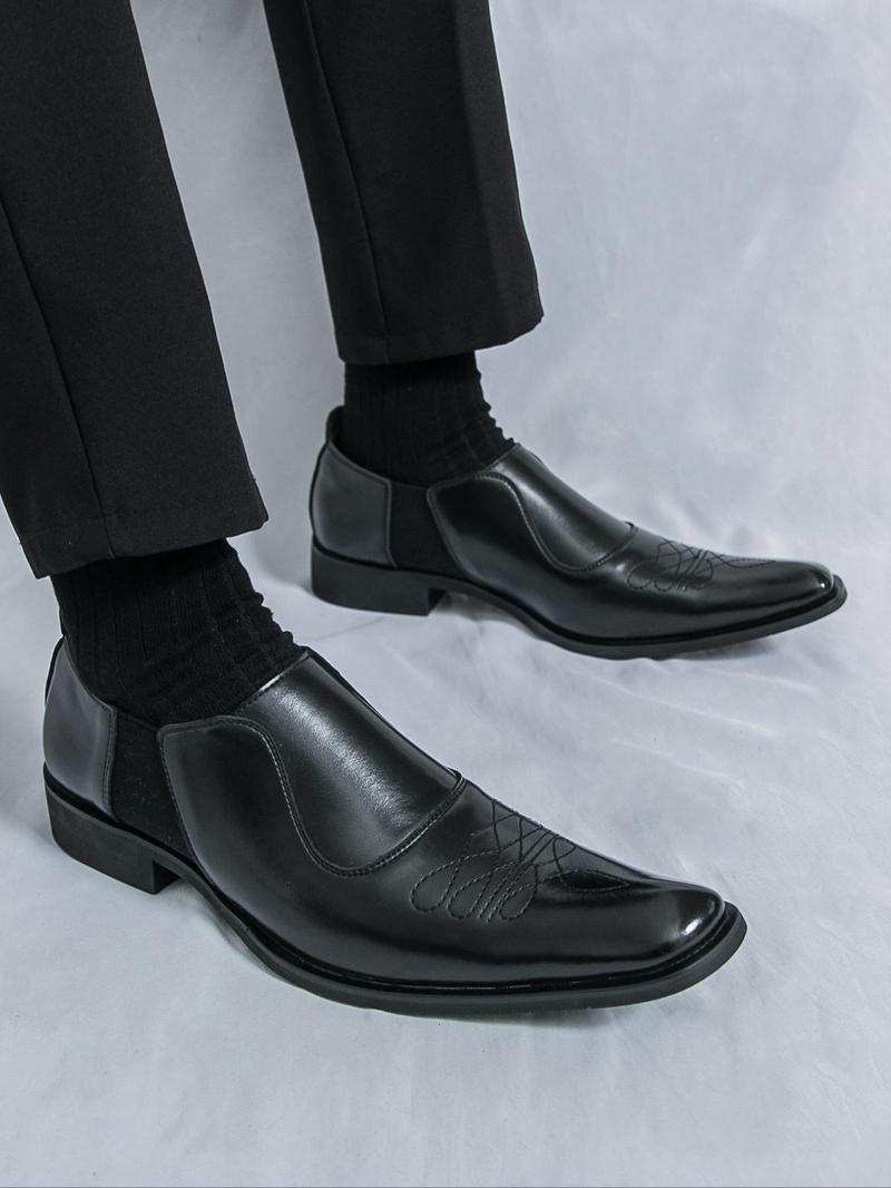 Product Introduction of Men's Business Style Solid Color Dress Shoes, Fashionable  Shoes for Work Office, Casual Comfortable Shoes for Daily Wear 3